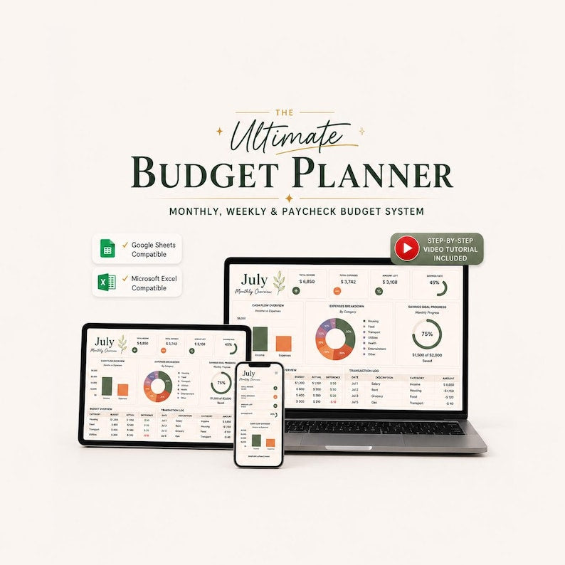 Budget Planner | Excel & Google Sheets